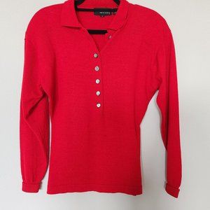 Nordstrom Point of View Red Knit Pullover Sweater, size- S